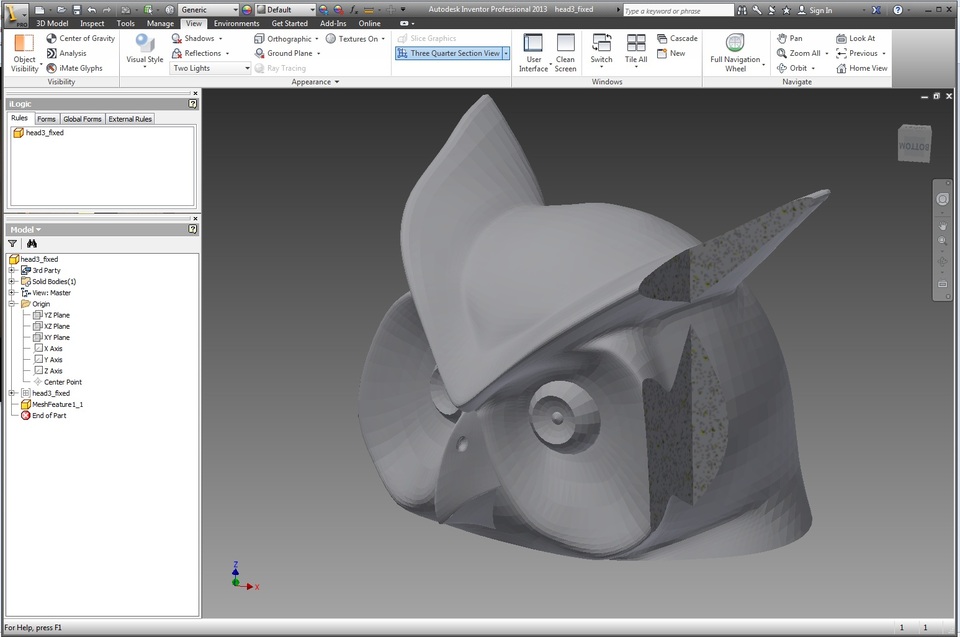 inventor stl to solid